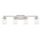 Designers Fountain Jedrek 33.75in 4-Light Brushed Nickel Industrial Indoor Vanity Light with Clear Glass Shades 93304-BN - alternate 1